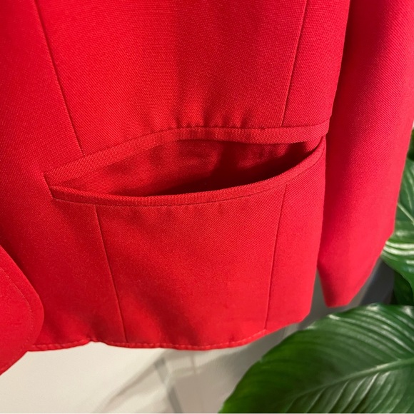 Retro 80s Garey Petites Blazer Suit Jacket Red Size 4 Vintage - Picture 8 of 15